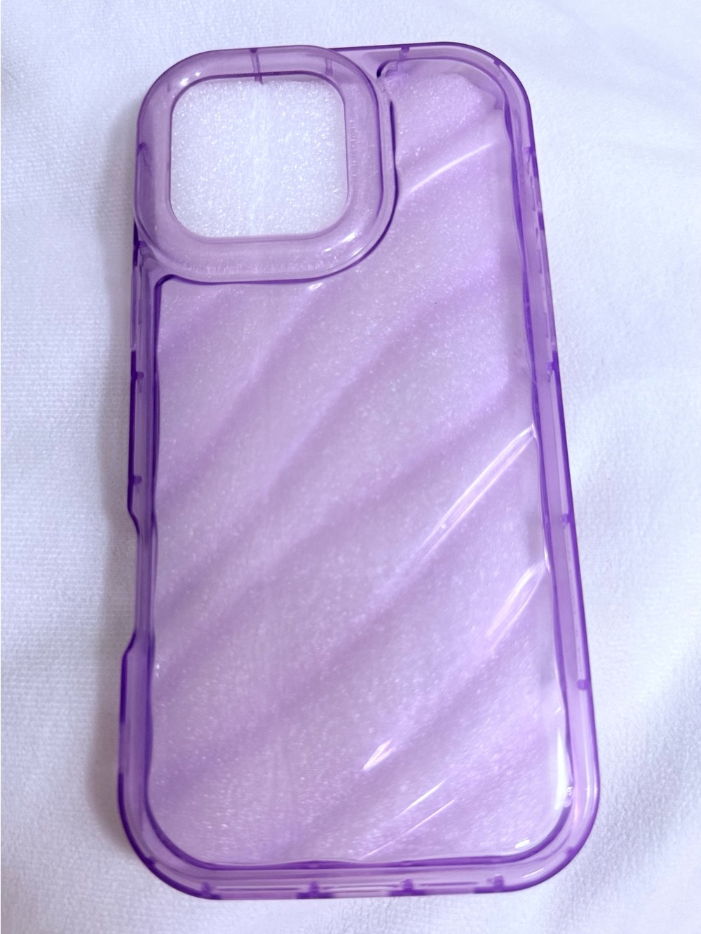 Purple Glitter Clear Protective Phone Case - iPhone 16 Pro Max
